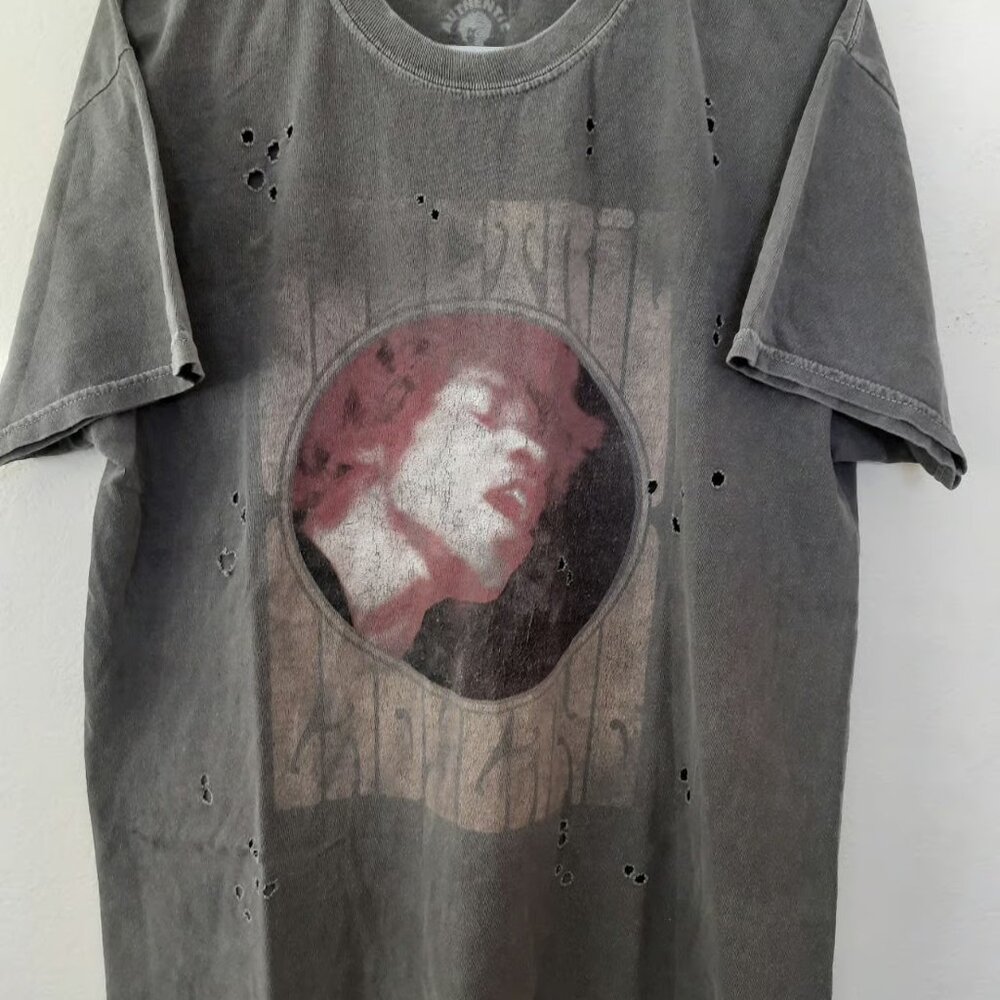 Goodie Two Sleeves Jimi Hendrix Electric Ladyland Distressed Light Gray Tee M/L - Picture 3 of 9